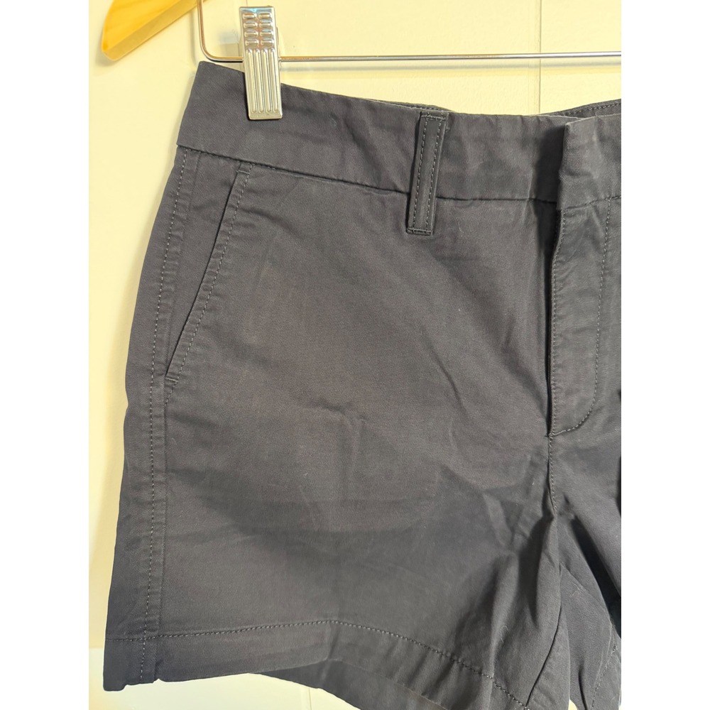 Preppy Quiet Luxury Quince Chino Shorts 2 Navy Cotton Mid Rise Summer Minimalist - Picture 3 of 8